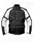  motoros kabát WILLIAM, méret: XL, fekete-fehér, poliészter anyagból, CE jóváhagyott protektorok, férfi, MZONE