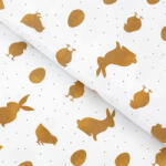 Goldea húsvéti szövet - extra - erős 100% - os pamut - a húsvét arany szimbólumai 150 cm