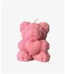KaWilamowski Lumânare decorativă Ursuleț cu parfum de fructe de pădure, roz - KaWilamowski