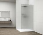 SAPHO Walk-in, Sapho Esca White Matt ES1380-03 Walk-in, falra szerelhető, flutes üveg, 80 cm