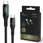 Extralink Smart Life USB Type-C to Type-C Cable Braided Black with LED display | USB-C Cable | 100W, 200cm (CABESL04)