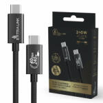 Extralink Smart Life USB Type-C to Type-C Cable Braided Black | USB-C Cable | 240W, 40Gbps, 200cm (CABESL05)