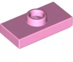 LEGO® 15573c104 - LEGO világos pink lap 1 x 2 méretű 1 bütyökkel - jumper, az alján bütyök aljzattal (15573c104)