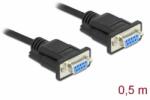 Delock Sub D9, null modem, cablu serial RS-232, mamă-la-mamă, 0, 5 m (86614)