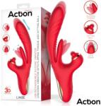 Action Limbe Up & Down Vibrator with Flipping Tongue & Hitting Ball Red Vibrator