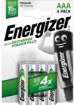 Energizer Mikroceruza akku AAA NiMH, 1, 2V 700 mAh, 4 db, Energizer Power Plus HR3, HR03, UO100557, DC2400, DC2400B4N, LR03 (E300850300) (E300850300)
