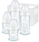Nuk First Choice+ Glasflaschen Set Silikon 0-6 M. weiß (10225253) (10225253)