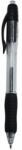 BLUERING Golyóstoll 0, 7mm, nyomógombos, gumírozott fogórész, fekete átlátszó test, Bluering® R2, írásszín fekete (BR894823) - tintasziget