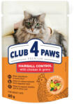 CLUB 4 PAWS Hairball Control - Csirke szószban - szaftos eledel felnőtt macskáknak 80g