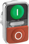 Schneider Electric Schneider ZB4BW7L3741 Harmony fém világító kettősfejű nyomógomb fej, Ø22, 1 zöld -, 1 kiálló piros (ZB4BW7L3741)