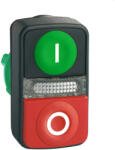 Schneider Electric Schneider ZB5AW7L3741 Harmony műanyag világító kettősfejű nyomógomb fej, Ø22, zöld , kiálló piros (ZB5AW7L3741)