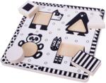 Bigjigs Toys Puzzle alb-negru - animale si forme - pandytoys Puzzle