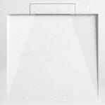 AREZZO design design STONE pala hatású öntött márvány zuhanytálca, 90x90 cm-es, fehér