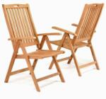 divero Összecsukható kerti szék 2 db tíkfa