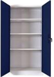 Manutan Expert fém irattartó szekrény, 185 x 90 x 40 cm, szürke/kék