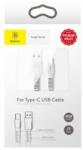 Baseus Kабел Baseus Tough Series, Type-C, 2А, 1m, бял (CATZY-B02)