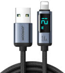 JOYROOM Cablu Lightning - USB A 2.4A 1.2m cu display LED Joyroom S-AL012A16 - negru