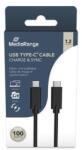 MediaRange USB-C Lade-/Datenkabel USB 3.1 10Gbit/s 1, 2m sw (MRCS214) (MRCS214)