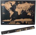 Verk Group Karparós világtérkép utazóknak, 82 x 59 cm, fekete-barna