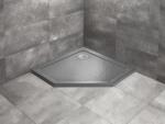 Radaway Cadita de dus pentagonala, acrilica cu aspect de piatra, Radaway Doros PT Stone Anthracite SDRPT8080-01-64S (SDRPT8080-01-64S)