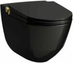 Laufen CLEANET RIVA Bidés WC, rimless, fali, mélyöblítésű, perem nélküli, ülőkével Fekete H8206910230001 (H8206910230001)