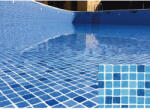 Elbtal Plastics típusú poliészter szövetszál erősítésű úszómedence fólia, csúszásmentes, 165 cm széles 1, 5 mm vastag - kék mozaik színben (2000790)