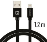 SWISSTEN USB / Lightning fonott kábel 1.2m fekete