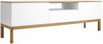 Tenzo Matt fehér lakkozott TV asztal Tenzo Patch 179 x 47 cm tölgy lappal (9002273454)