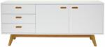 Tenzo Matt fehérre lakkozott komód Tenzo Bess 170 x 43 tölgy alappal (9002175001)