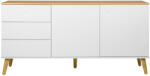 Tenzo Matt fehér lakkozott komód Tenzo Pont 162 x 43 cm (9001675454)