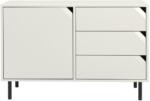 Tenzo Matt fehér lakkozott komód Tenzo Sarok 118 x 43 cm, alacsony (9007004072)