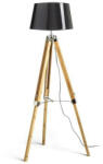  ALVIS/RIDICK állólámpa csillogó fekete arany fólia/bambusz 230V LED E27 15W (R14046)
