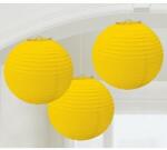 Amscan Lampion gömb 24cm 3db, sárga színben (LUFI814236)