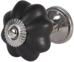 Clayre & Eef Buton mobila din fier si ceramica neagra mata Ø 4 cm (64379)
