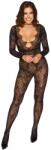Cottelli Collection Fantasy Long Sleeved Crotchless Lace Catsuit 2551373 Black
