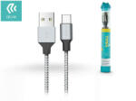 DEVIA USB - USB Type-C töltő- és adatkábel 1 m-es vezetékkel - Devia Tube for Type-C USB 2.4A - silver/black