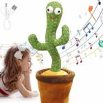  Netscroll Interaktív plüsskaktusz: énekel, táncol, 120 dalt énekel, szavakat ismétel és videókat rögzít. LED-világítással, szórakoztató és oktató játék. Ideális születésnapi ajándék gyerekeknek! , Cac