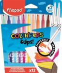 Maped Filctoll készlet, 3, 6 mm, törölhetõ, MAPED "Color`Peps Oops! ", 10+2 különbözõ szín (12 db) (IMA844200)