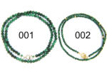  Colier din Malachit Rotund Fatetat 2, 7-4 mm - Accesorii de Gold Filled - Argint 925 - 1 Buc