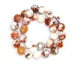  Colier din Agata de Foc Rotunda Fatetata 14x14 mm - Accesorii de Metal
