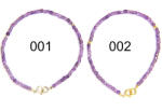  Bratara din Ametist Cub Fatetat 3x3 mm - Diametru 54 mm - Accesorii Gold Filled - Argint 925