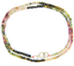  Colier din Turmalina Mixta Cub Fatetat 2x2 mm - Accesorii Argint 925 - 1 Buc