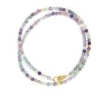  Colier din Fluorit Rotund Fatetat 3x3 mm - Accesorii de Gold Filled