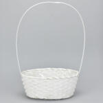  Bambusz füles ovál kosár fehér nagy - kosarbolt