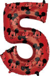 ANAGRAM 26 inch-es Mickey Egér - Mickey Mouse Mintás Number 5 Red Számos Fólia Lufi