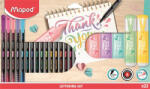 Maped Kalligrafikus készlet, 22 darabos, MAPED Lettering Set, 6 szövegkiemelő + 16 tűfilc különböző színekben (IMA983719) (983719)