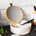 Altom Design Altom fürdőszobai tároló tükörrel - műanyag/bambusz - 14x5 cm (IMO-ALT-030700984-183158)