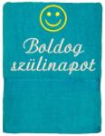 ARPEVÉ Kft Törölköző hímzett - Boldog szülinapot, smile - türkizkék (THSZ001)
