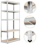 Plus Mobilier Raft metalic Premium 1800x800x350 mm (HxLxl), otel galvanizat cu 5 polite MDF, 875 kg, montaj fara surub, PLUS (5 ani garantie) gri 5 Raft metalic 175 kg 800x350x1800 Otel Uz casnic (61004164) Dulap arhivare