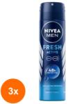 Nivea Men Fresh Active 48h deo spray 3x150 ml